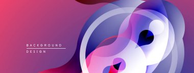 Soyut sıvı şekiller, canlı renklerin karışımı. Modern tasarım, pürüzsüz eğimler dinamik kompozisyon yaratır. Mor renkler arka planda baskın.
