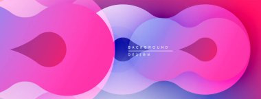 Soyut sıvı şekiller, canlı pembeler, maviler modern arka plan yaratır. Gradyan renkler sorunsuz harmanlanarak, dinamik görsel efekt sunar.