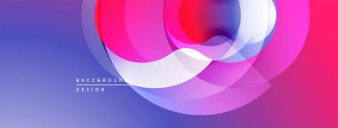 Soyut renkli tasarım. Üst üste binen daireler dinamik görsel efekt yaratır. Dereceli gölgeler yumuşak, modern estetik.