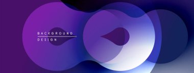 Soyut akışkan şekiller, mor renkler baskın. Modern tasarım, gradyan etki derinlik yaratır, pürüzsüz geçişler görünür.