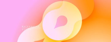 Soyut değişim katmanları akışkan şekiller yaratır. Yumuşak pembeler, portakallar pürüzsüz harmanlanır. Arka planlar için modern tasarım ögesi.