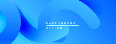 Soyut mavi arkaplan. Pürüzsüz şekiller örtüşür, dinamik görsel efekt yaratır. Dijital projeler için modern tasarım ögesi.