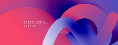 Soyut sıvı şekilleri, canlı gradyanlar. Pembe, mor, mavi renkler kusursuz bir şekilde modern tasarım yaratıyor. Minimalist estetik.