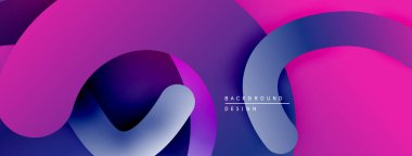 Soyut, canlı katmanlar akışkan şekiller yaratır. Pembe, mor, mavi renkler kusursuz bir şekilde harmanlanır. Modern tasarım hareketi çağrıştırıyor, derinliği.