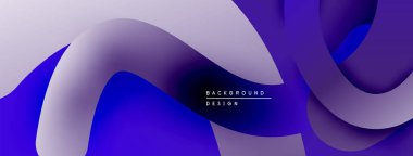 Soyut sıvı şekilleri, gradyanlar, mor renkler tasarımda baskın. Modern estetik, pürüzsüz eğriler dinamik bileşim yaratır.