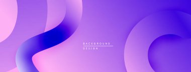 Soyut sıvı şekiller, mor renkler, eğim arkaplanı. Dijital projeler için modern tasarım öğesi. Yumuşak kıvrımlar, canlı renkler.