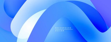 Soyut mavi katmanlar akıcı ve dinamik bir zemin oluşturur. Yumuşak eğimler hareket ve derinlik olduğunu gösteriyor. Minimalist tasarım, modern estetik.