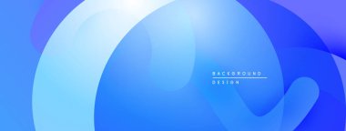 Soyut mavi arkaplan. Üst üste binen şekiller dinamik ve modern görsel efektler yaratır. Yumuşak eğimler derinlik, akış önerir.