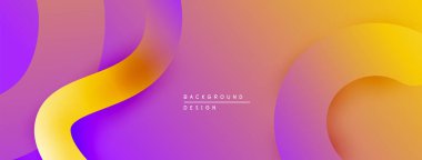 Soyut sıvı şekilleri canlı mor, turuncu renkleri harmanlıyor. Modern tasarım pürüzsüz bir gradyan arkaplan yaratır. Minimalist estetik.
