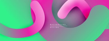 Soyut akışkan kurdeleler, canlı renkler. Gradyan gölgeler dinamik kompozisyon yaratır. Arka planlar için modern tasarım ögesi.