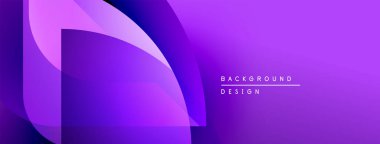 Soyut mor gradyanlar dinamik şekiller oluşturur. Minimum metin sağ tarafta arkaplan tasarımı okuyor. Modern, temiz estetik.