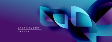 Soyut mavi mor gradyan tasarımı. Modern şekiller, dinamik görsel efektler yaratır. Metin arkaplan tasarımı okur.