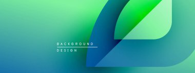 Soyut eğim arkaplanı. Mavi, yeşil renkler düzgün bir şekilde harmanlanır. Minimalist tasarım kıvrımlı şekiller içerir, metin arka plan tasarımı okur. Modern estetik.