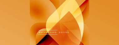 Soyut turuncu arka plan. Üst üste binen şekiller dinamik görsel efekt yaratır. Sıcak tonlar kompozisyona hakim, modern tasarım elementi.