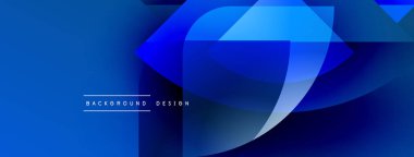 Soyut mavi tasarım üst üste binen şekiller, gradyanlar. Arka planlar, sunumlar, dijital sanat için modern estetik.