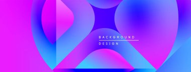 Canlı soyut şekiller pembe ve mavi renkleri harmanlıyor. Modern tasarım kompozisyon içinde merkezlenmiş metin arkaplan tasarımı içerir.