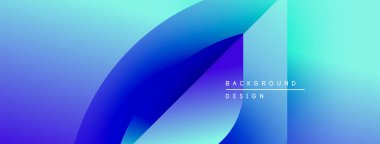 Soyut mavi eğimler akan şekiller oluşturur. Metin içerikli minimalist tasarım. Modern estetik, temiz kompozisyon.