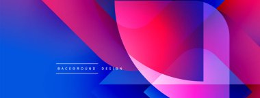 Soyut gradyanlar örtüşüyor, parlak mavi ve pembe renkler yaratıyor. Modern tasarım akıcılık, enerji, görsel cazibe öneriyor. Arkaplan özellikleri metin.