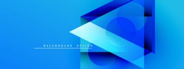 Soyut mavi arkaplan. Geometrik şekiller, dinamik görsel efekt oluşturur. Modern tasarım ögeleri parlak kompozisyon sunar.