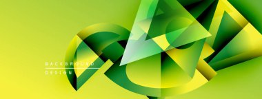 Soyut sarı yeşil tasarım. Geometrik şekiller, dinamik görsel efekt oluşturur. Projeler için modern arkaplan dokusu.