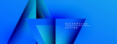 Soyut mavi gradyanlar dinamik şekiller oluştururlar. Modern tasarım elementleri parlak arkaplan dokusu oluşturur. Minimalist estetik, canlı renkler.