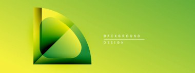 Soyut gradyan tasarımı katmanlı şekiller. Sarı, yeşil renkler dinamik görsel efekt yaratır. Minimalist tarz, modern estetik.