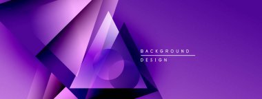 Soyut mor tasarım geometrik şekiller, gradyanlar içerir. Modern estetik dijital arkaplanlar ve sunumlar için uygundur.
