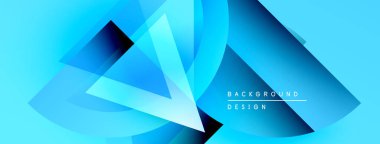 Soyut mavi şekiller örtüşür, dinamik görsel efekt yaratır. Renkler derinlik ve modern tasarım estetiğini gösteriyor..