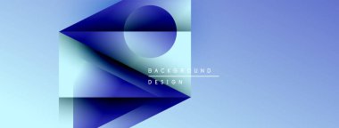 Soyut mavi tasarım. Geometrik şekiller üst üste binerek katmanlı görsel efekt yaratır. Işık eğimleri yumuşak arkaplan dokusu sağlar.