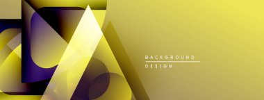 Soyut geometrik tasarım. Sarı, mor renkler dinamik görsel efekt yaratır. Sunumlar ve markalaşma için modern arkaplan.