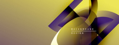 Soyut geometrik şekiller çakışıyor ve değişim etkisi yaratıyor. Sarı, mor renkler tasarımda baskın. Metin arkaplan tasarımı okur.