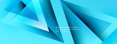 Soyut mavi geometrik şekiller dinamik arkaplan oluşturur. Dereceli gölgeler derinlik katar, modern his katar. Metin arkaplan tasarımı okur.