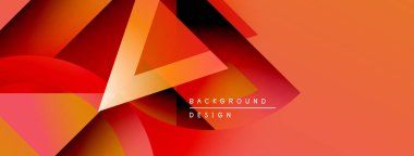 Soyut geometrik şekiller canlı turuncu ve kırmızı renkleri harmanlarlar. Modern tasarım enerji, dinamizm ve görsel ilgiyi akla getiriyor. Arkaplanda metin ögeleri.