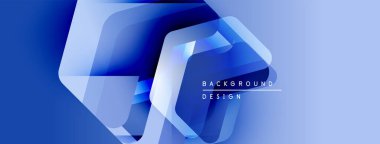 Soyut mavi şekiller örtüşür, dinamik görsel efekt yaratır. Eğim gölgeleri derinlik ve modern tasarım unsurları sunar.