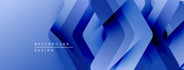 Soyut mavi katmanlar dinamik geometrik desen oluşturur. Modern tasarım derinliği, hareketi, görsel ilgiyi çağrıştırıyor. Yumuşak eğimler dokuyu güçlendirir.