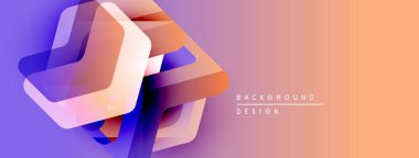 Soyut geometrik şekiller, canlı renklerin karışımı. Gradyan arka plan modern görsel efekt yaratır. Tasarım ögeleri hareket, derinlik önerir.