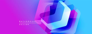 Soyut geometrik şekiller örtüşür ve canlı mor bir eğilim yaratır. Modern tasarım teknoloji, yenilik ve enerji öneriyor.