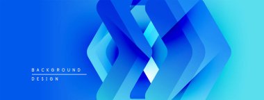 Soyut mavi eğimli arkaplan. Geometrik şekiller, dinamik görsel efekt oluşturur. Sancaklar ve sunumlar için modern tasarım uygun.