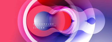 Soyut akışkan şekiller, canlı renkler, modern tasarım. Gradyan karışımları dinamik görsel efekt yaratır. Düz eğriler, üst üste binen katmanlar.