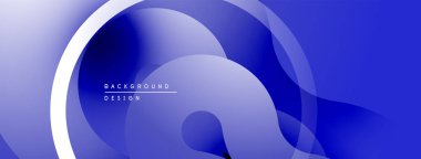 Soyut mavi tasarım. Üst üste binen şekiller dinamik bileşim yaratır. Yumuşak eğimler derinliği, modern estetiği akla getiriyor.