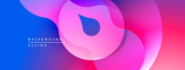 Soyut sıvı şekilleri canlı pembeler, morlar, maviler harmanlıyor. Modern tasarım hareketi, derinliği ve enerjiyi çağrıştırıyor. Yumuşak eğimler görsel ilgi yaratır.