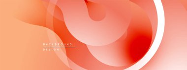 Soyut sıvı şekiller, sıcak renk paleti. Gradyan gölgeler modern tasarım yaratır. Minimalist kompozisyon, pürüzsüz geçişler görünür.