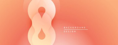 Soyut tasarım akışkan şekiller, yumuşak eğilimler içerir. Şeftali tonları kompozisyonda baskın, sakinleştirici görsel efekt yaratır.