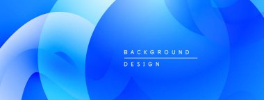 Soyut mavi şekiller dinamik arkaplan oluşturur. Yumuşak eğimler derinlik ve modern tasarım estetiğini akla getiriyor.