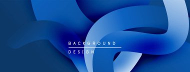 Soyut mavi katmanlar dinamik arkaplan oluşturur. Pürüzsüz şekiller üst üste binerek modern tasarım unsurları sunar. Gradyan gölgeler görsel derinliği artırır.
