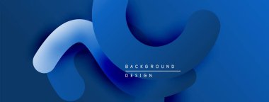 Soyut mavi şekiller dinamik bileşim oluşturur. Renkler derinliği gösteriyor, modern estetiği. Minimalist tasarım, temiz çizgiler.
