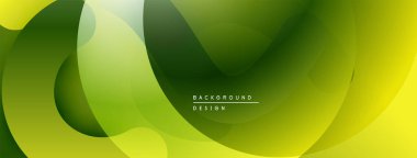 Soyut yeşil arkaplan. Üst üste binen şekiller akışkan ve modern tasarım yaratır. Renkler derinlik ve görsel ilgi sunar.