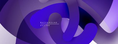 Soyut mor katmanlar akışkan şekiller yaratır. Modern tasarım, pürüzsüz eğimler, dinamik kompozisyon. Minimalist estetik, canlı renkler.