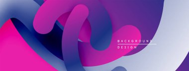 Soyut sıvı şekilleri, canlı pembeler, morlar, maviler dinamik bileşim oluşturur. Arka planlar için modern tasarım ögesi.