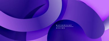 Soyut sıvı şekiller, mor renkler tasarımda baskın. Gradyan karışımları modern estetik yaratır. Minimum metin mevcut, arkaplan odaklı.